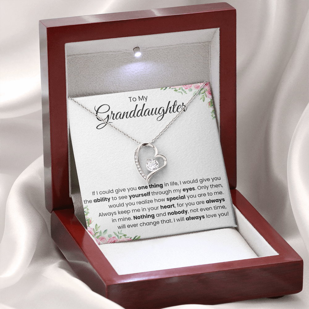 To My Granddaughter | "In Your Heart" Forever Love Keepsake Necklace