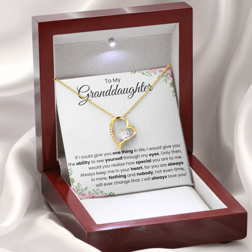 To My Granddaughter | "In Your Heart" Forever Love Keepsake Necklace