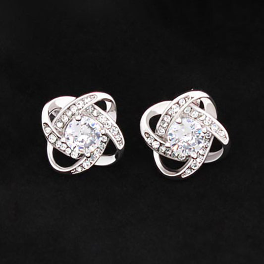💖  Sparkling Love Knot Stud Earrings