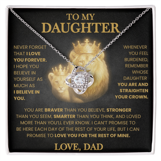 KEEPSAKE DAUGHTER GIFT FROM DAD "LOVED MORE THAN YOU KNOW" NECKLACE