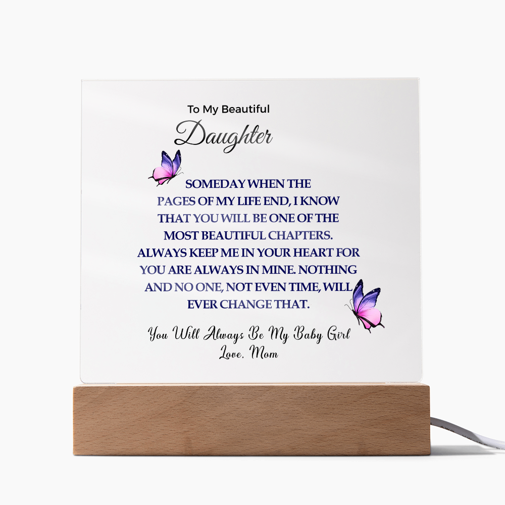To My Beautiful Daughter | Acrylic Square Plaque