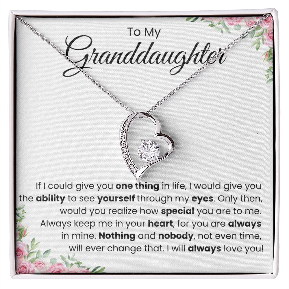 To My Granddaughter | "In Your Heart" Forever Love Keepsake Necklace