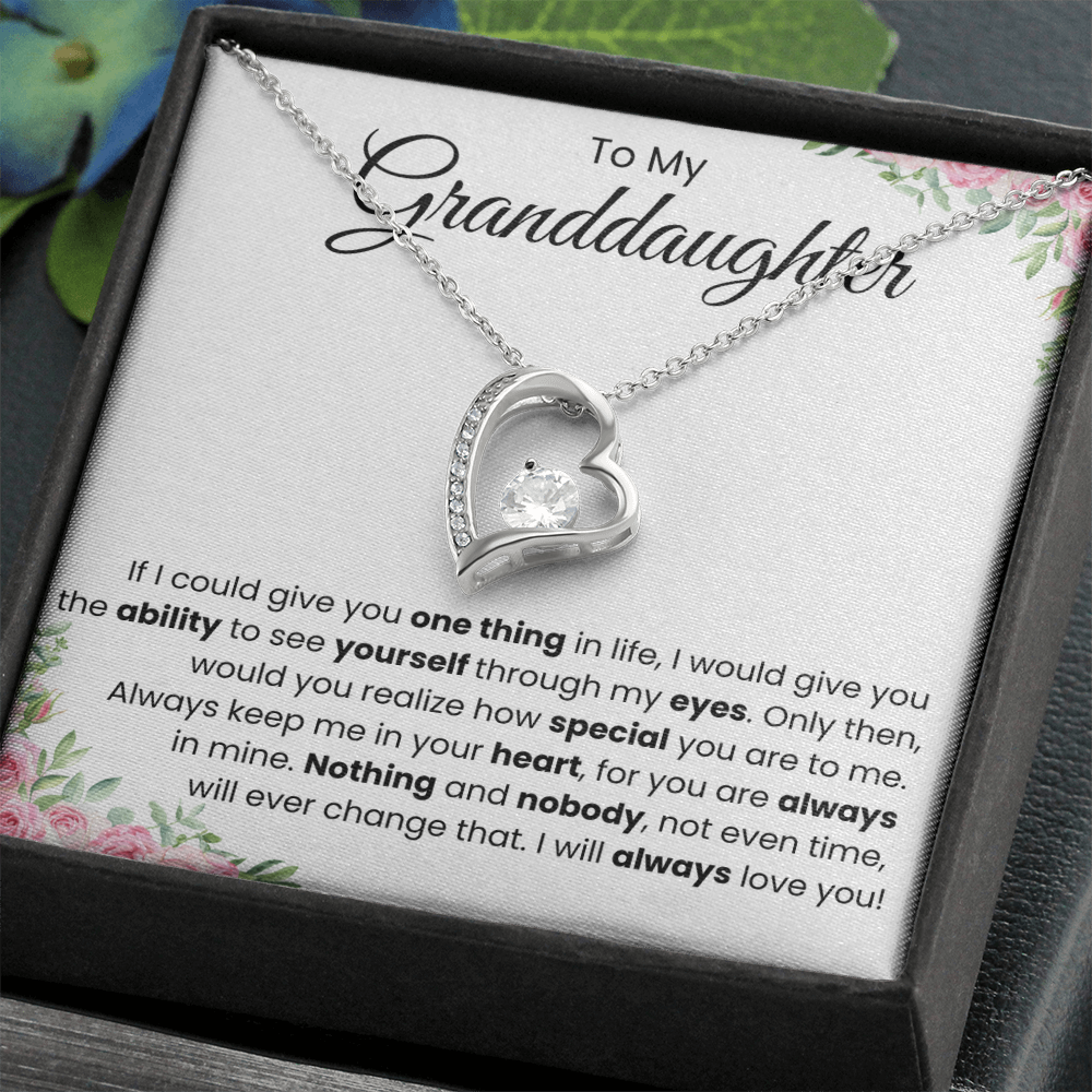 To My Granddaughter | "In Your Heart" Forever Love Keepsake Necklace