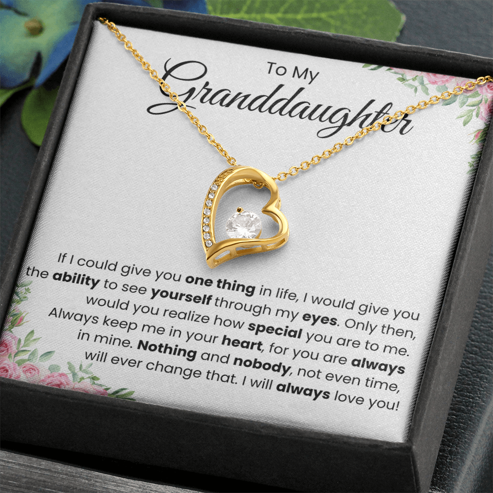 To My Granddaughter | "In Your Heart" Forever Love Keepsake Necklace