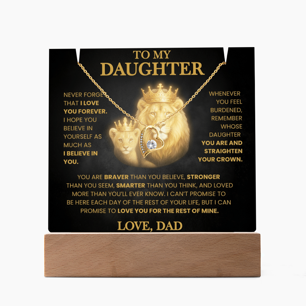 💖 To My Daughter| Radiant Love Acrylic Plaque & Heirloom Necklace Bundle