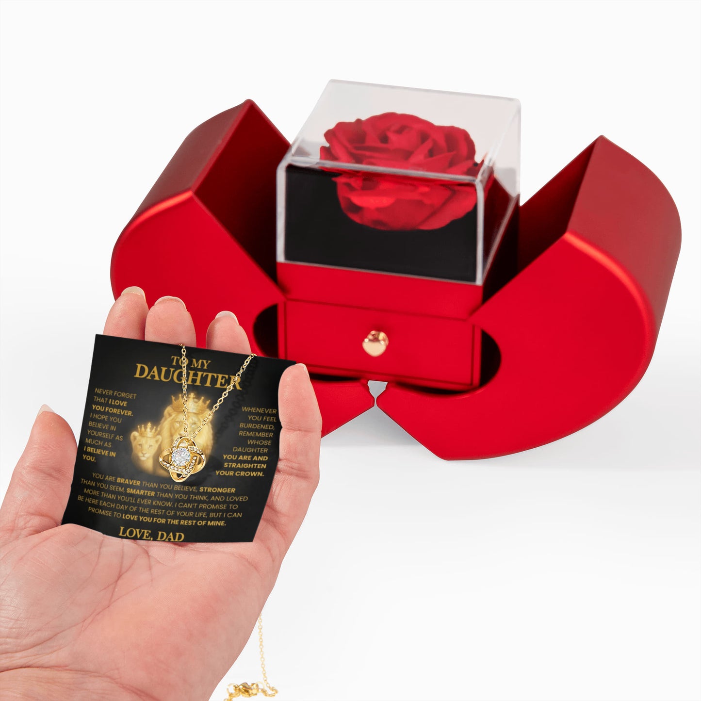 To My Daughter | "Dad's Love & Pride" Keepsake Necklace with Luxury Gift Box
