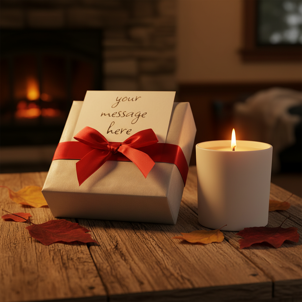 Evergreen Keepsakes gift wrapping service, note card shown with space for a personal message | Evergreen Keepsakes